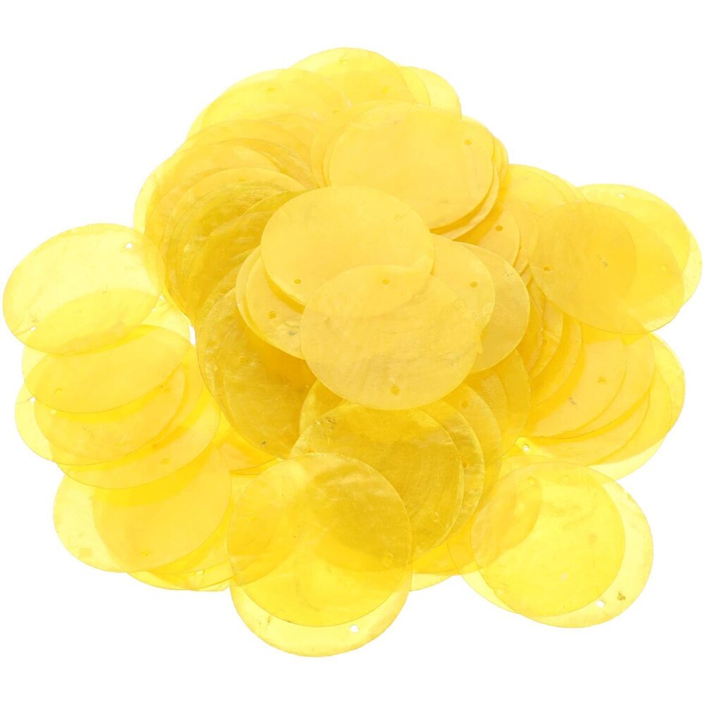 7471 100pcs Round Shells Pieces Round Natural Capiz with 2 Hole, Polished